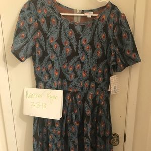 LuLaRoe Amelia XL. Peacock feathers